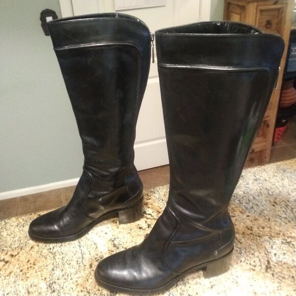 Franco Sarto Medium Leather Tall Zipper Boot Womens sz 7 M style 23487001 - Picture 1 of 12